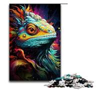 1000 Piece Jigsaws for Adults Colorful Psychedelic Fantasy Chameleon Jigsaw Puzzle - Challenging Game A Work of Art Suitable for And Teenager 14 And Up 1000 PCS(75x50cm)