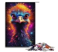 1000 Piece Jigsaws for Adults Colorful Psychedelic Ostrich Jigsaw Puzzle - Challenging Game A Work of Art Suitable for And Teenager 14 And Up 1000 PCS(38x26cm)