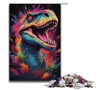 1000 Piece Jigsaws for Adults Colorful Psychedelic Painting of Dinosaur Jigsaw Puzzle - Challenging Game A Work of Art Suitable for And Teenager 14 And Up 1000 PCS(38x26cm)