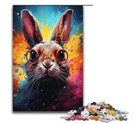 1000 Piece Jigsaws for Adults Colorful Psychedelic Rabbit Puzzles Gifts Birthday Present Gifts for for Teenager Age 14 And Up 1000 PCS(38x26cm)