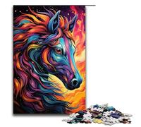 1000 Piece Jigsaws for Adults Colorful Psychedelic Rainbow Horse Puzzles Gifts Birthday Present Gifts for for Teenager Age 14 And Up 1000 PCS(75x50cm)
