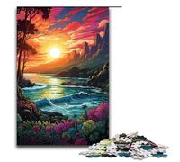 1000 Piece Jigsaws for Adults Colorful Psychedelic Seaside Paradise Jigsaw Puzzle - Challenging Game A Work of Art Suitable for And Teenager 14 And Up (size 75x50cm)
