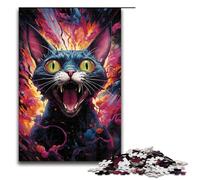 1000 Piece Jigsaws for Adults Colorful Psychedelic Sphinx Cat Jigsaw Puzzle - Challenging Game A Work of Art Suitable for And Teenager 14 And Up 1000 PCS(75x50cm)