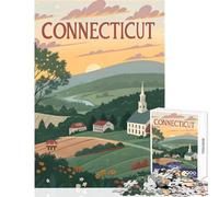 1000 Piece Jigsaws for Adults Connecticut Landscape Toy Wall Decor Gift For Birthdays Impossible Game Artists' Collection, Fine Arts Size 38x26cm