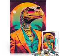 1000 Piece Jigsaws for Adults “Cool T REX” Made of cardboard,for 14+ Each piece is unique - Fun and challenging game for the whole Challenging Game。size:38x52cm/14.96x20.47inch