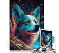 1000 Piece Jigsaws for Adults Corgi Dog Enchantment Made of cardboard Suitable for ages 14 and up Educational Game Challenge Toy Great gift for gaming。size：26x38cm/10.24x14.96inch