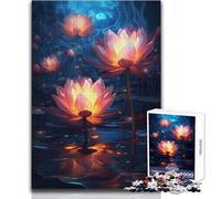 1000 Piece Jigsaws for Adults Cosmic Black Lotus Bloom Enjoyful Peaceful Spare Time Exact Precision Fit Play Toy Size 38x52cm