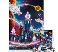 1000 Piece Jigsaws for Adults Cosmic Dragon Crystals Toy Wall Decor Gift For Birthdays Impossible Game Artists' Collection, Fine Arts Size 50x75cm