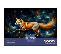 1000 Piece Jigsaws for Adults Cosmic Fox Art Print Puzzles for Adults Relax Games Difficult Challenge Birthday Present, Gifts, 38x26cm/1000pcs