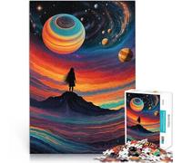 1000 Piece Jigsaws for Adults Cosmic Silhouette Under Swirling Galactic Skies - Lone survivor Schwierig Schwer Geschenk zum Geburtstag38x26cm