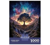 1000 Piece Jigsaws for Adults Cosmic Tree of Life Waterfall Landscape Jigsaw for Adults Toy Wall Decor Presents for Women Challenging To Complete 52x38cm/1000pcs