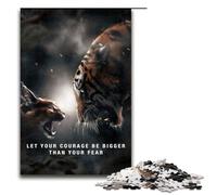 1000 Piece Jigsaws for Adults Courage Bigger Than Fear Jigsaw Puzzle Challenging Game A Work of Art Suitable for And Teenager 14 And Up 1000 PCS(75x50cm)
