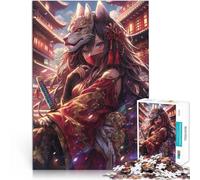1000 Piece Jigsaws for Adults Cute Fantasy Samurai Girl Stress Reliever Difficult Challenge Artists Collection, Fine Art 50x70cm