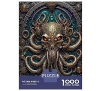 1000 Piece Jigsaws for Adults Cybernetic Kraken Skull Jigsaws for Adults Brain Teaser Game Analysis And Logic Great Gift for Gaming 52x38cm/1000pcs
