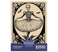 1000 Piece Jigsaws for Adults Danse Macabre Skeleton Ballerina Jigsaws for Adults Brain Teaser Game Analysis And Logic Great Gift for Gaming 52x38cm/1000pcs