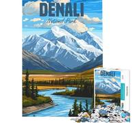1000 Piece Jigsaws for Adults Denali National Park Fun at Home Activities, Staycation Kill Time Brain Teaser Game Suitable for People Aged 14 And Above (38x26cm)