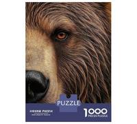 1000 Piece Jigsaws for Adults Detailed Brown Grizzly Bear Portrait Puzzle for Adults Brain Teaser Game Precision Cutting Challenging To Complete 52x38cm/1000pcs