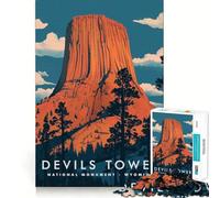 1000 Piece Jigsaws for Adults Devils Tower Wyoming Premium Edge Art Brain Teaser Gift Casual Play Game Birthday Activity (38x26cm)