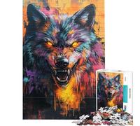 1000 Piece Jigsaws for Adults Dire Wolf Graffiti Art Teenager Puzzles Hands-on Game Enhance Memory Gifts for Friends And Family (Size 50x75cm)
