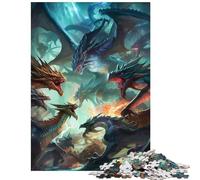 1000 Piece Jigsaws for Adults Dragon Battle Royale Fun Activities at Home For Family Fun Anti-Stress Toys for And 14 Years And over (50x75cm)