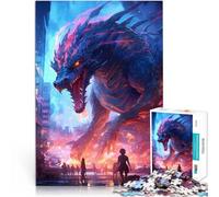 1000 Piece Jigsaws for Adults Dragon Monster Attack Spielzeug Lernspiele Stressabbau Geschenke für Freunde und Familie38x26cm