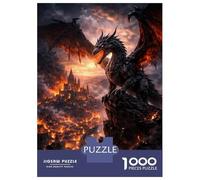 1000 Piece Jigsaws for Adults Dragon Over Burning City Jigsaw for Adults Relax Games Analysis And Logic Gifts for Friends And Family 38x26cm/1000pcs