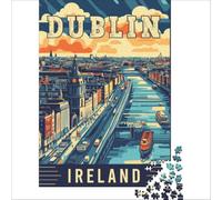 1000 Piece Jigsaws for Adults Dublin in Ireland | Stress Reliever Brainteaser Family Games Birthday Present,Travel Gifts, 38x52cm