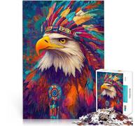1000 Piece Jigsaws for Adults Eagle colorful painting Stress Reliever Staycation Kill time 26x38cm Wishlist with Santa Claus for Age 14 Years Up
