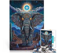1000 Piece Jigsaws for Adults Elephant Totem Made of wood Suitable for ages 14 and up unique challenge game Offered as gifts for the whole family。size：50x75cm/19.68x29.52inch