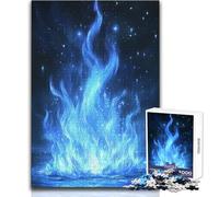 1000 Piece Jigsaws for Adults Enchanted Blue Flame Enjoyful Peaceful Spare Time Exact Precision Fit Play Toy Size 38x52cm