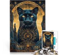 1000 Piece Jigsaws for Adults Fantasy Black Panther Art Made of cardboard，for and from 14 years and over Home Decoration game because it is ideal as a gift for the whole family。size：26x38cm