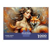 1000 Piece Jigsaws for Adults Fantasy Fox Artwork Puzzle for Adults Brain Teaser Game Precision Cutting Challenging To Complete 70x50cm/1000pcs