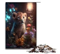 1000 Piece Jigsaws for Adults Fantasy Lion Cub Glow Puzzle Challenging Game A Work of Art Suitable for And Teenager 14 And Up 75x50cm