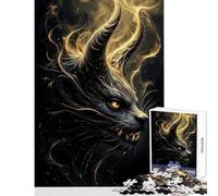 1000 Piece Jigsaws for Adults Feline Demon With Golden Horns Toy Wall Decor Gift For Birthdays Impossible Game Artists' Collection, Fine Arts Size 38x52cm
