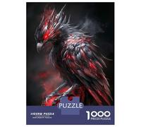 1000 Piece Jigsaws for Adults Fiery Raven Puzzles for Adults Relax Games Difficult Challenge Birthday Present, Gifts, 52x38cm/1000pcs