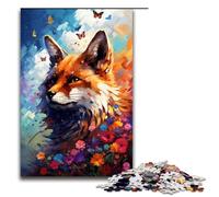 1000 Piece Jigsaws for Adults Fox And Butterfly by SplattersLots of Coloured Cloud Puzzle Challenging Game A Work of Art Suitable for And Teenager 14 And Up 75x50cm