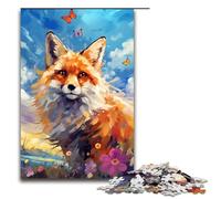 1000 Piece Jigsaws for Adults Fox And Butterfly by SplattersLots of Coloured Cloud Puzzle Challenging Game A Work of Art Suitable for And Teenager 14 And Up 75x50cm