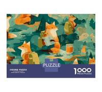 1000 Piece Jigsaws for Adults Foxes Hiking in The Mountains Puzzles for Adults Relax Games Difficult Challenge Birthday Present, Gifts, 38x26cm/1000pcs