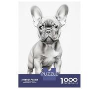 1000 Piece Jigsaws for Adults French Bulldog Drawing Jigsaws for Adults Brain Teaser Game Analysis And Logic Great Gift for Gaming 52x38cm/1000pcs
