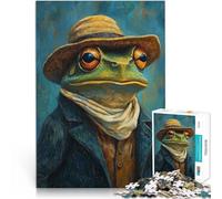 1000 Piece Jigsaws for Adults Frog in a Hat Stressabbau Staycation Zeit totschlagen Eltern-Kind-Interaktion52x38cm
