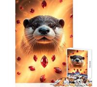 1000 Piece Jigsaws for Adults Garnet Otter Stonimal Jigsaw Puzzles for Teenagers Enhance Memory Educational Challenge Unique Challenge Game (50x75cm)