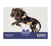 1000 Piece Jigsaws for Adults Geometric Black And Gold Lion Jigsaw for Adults Relax Games Analysis And Logic Gifts for Friends And Family 52x38cm/1000pcs