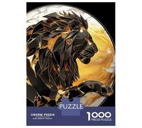 1000 Piece Jigsaws for Adults Geometric Lion with Gold And Marble Puzzles for Adults Family Games Perfect Decoration Challenging To Complete 70x50cm/1000pcs