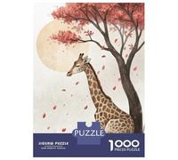 1000 Piece Jigsaws for Adults Giraffe Under A Blooming Tree Jigsaw for Adults Toy Wall Decor Presents for Women Challenging To Complete 52x38cm/1000pcs