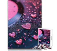 1000 Piece Jigsaws for Adults Glitter Hearts on Vinyl Enjoyful Peaceful Spare Time Exact Precision Fit Play Toy Size 38x26cm