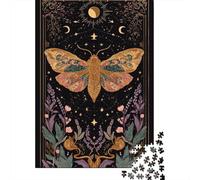 1000 Piece Jigsaws for Adults Glowing Moth Wall Art Puzzles for Adults Relax Games Difficult Challenge Birthday Present, Gifts, 52x38cm/1000pcs