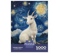 1000 Piece Jigsaws for Adults Goat Under Starry Night Puzzles for Adults Family Games Perfect Decoration Challenging To Complete 70x50cm/1000pcs