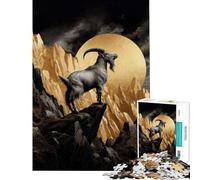 1000 Piece Jigsaws for Adults Gold X Mountain Goat Fun at Home Activities, Staycation Kill Time Brain Teaser Game Suitable for People Aged 14 And Above (50x75cm)