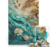 1000 Piece Jigsaws for Adults Golden Lotus Pond, Hands-on Game, Wall Decoration, Suitable for Desktop Decoration (38x26cm)