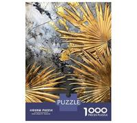 1000 Piece Jigsaws for Adults Golden Palm Leaf Splendor Jigsaws for Adults Brain Teaser Game Analysis And Logic Great Gift for Gaming 52x38cm/1000pcs
